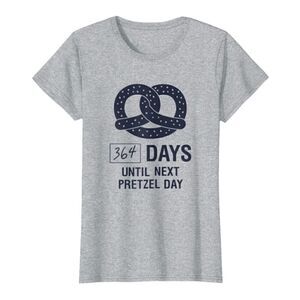 The Office 364 Days Until the Next Pretzel Day Womens Gray T-Shirt Small EUC